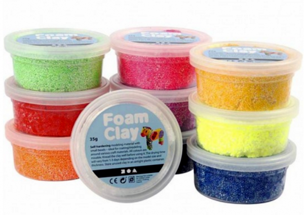 Foam Clay® - Sortiment, sortierte Farben, Basic, 10x35 g